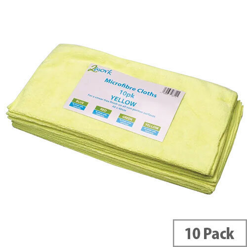 Yellow Microfibre Cleaning Cloths Pack of 10