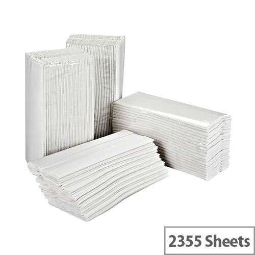 2Work Pack of 15 x 153 Hand Towels (2295) 2Ply Cfold White HC2W23VW