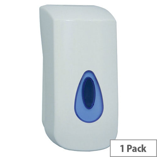2Work Pack of 1 Hand Soap Dispenser White Bulk Fill Capacity 900ml
