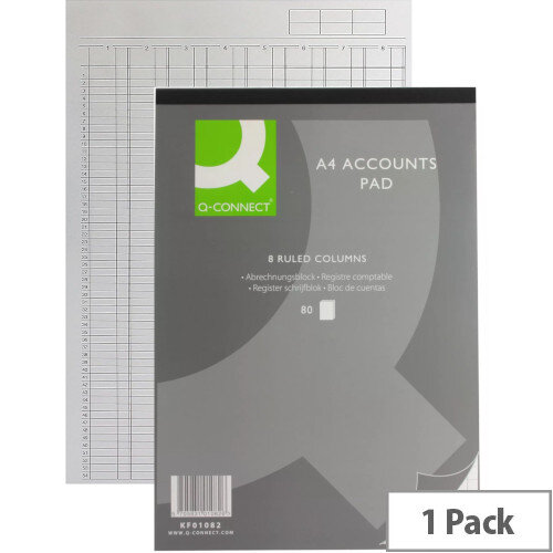 Q-Connect Analysis Pad 8 Column A4 KF01082