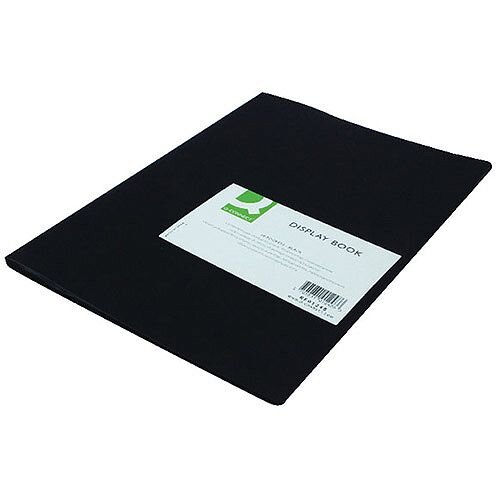 Q-Connect Display Book, 10-Pocket, Black - Compact Document Organiser for Home or Office