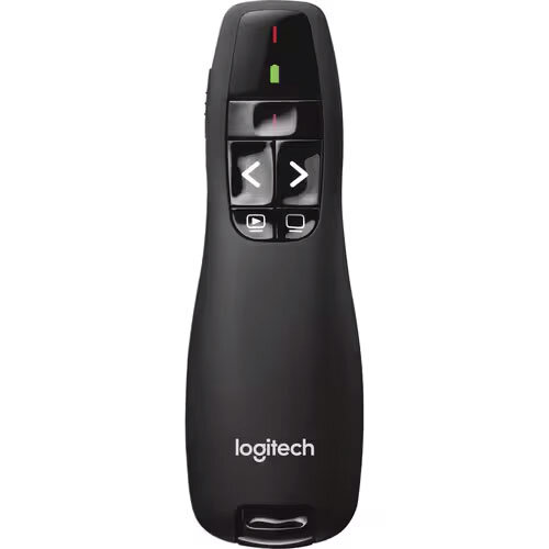 Logitech Wireless Laser Presenter – 2.4GHz, 15M Wireless Range, USB Receiver, Plug and Play, PC Compatible, 3-Year Warranty, Red Laser, AAA Batteries & RoHS Compliant (910-001356)
