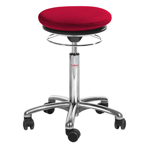 Pilates Air-Seat Ergonomic Stool With Easy Clean Red 3D Runner Seat Upholstery H520 - 710mm Aluminum Frame