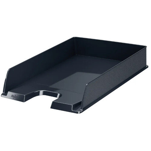 Rexel Choices Letter Tray, A4, Black (Ref 2115598) - Durable Tray for Organising Documents