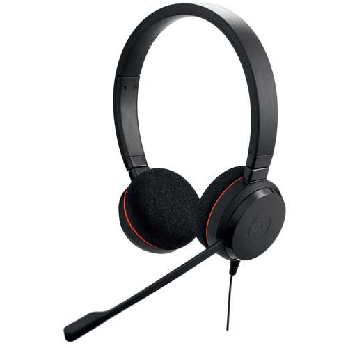 Jabra Evolve 20 MS Stereo Headset - USB Type-A - Comfortable Binaural Design - 95cm Cable - Black 4999-823-109