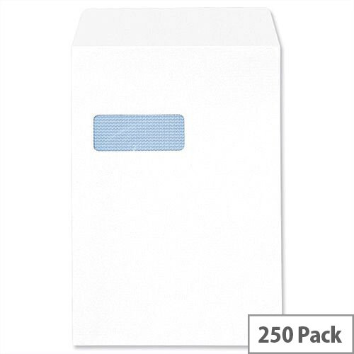 C4 Window White Envelopes Pocket  Press Seal 90gsm 5 Star (Pack 250)