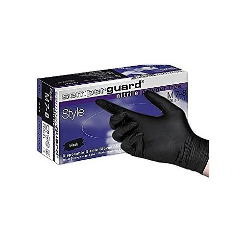 Semperguard Black Nitrile Disposable Gloves Powder Free EXTRA LARGE Pack of 90 Semperguard Black Nitrile Disposable Gloves Powder Free EXTRA LARGE Pack of 90