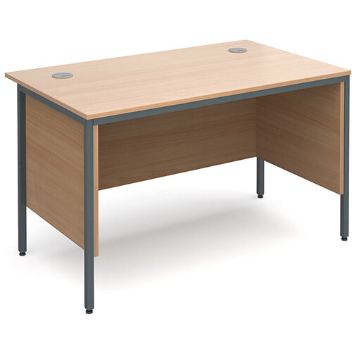 Maestro H-Frame straight desk with side panels 1228mm - beech