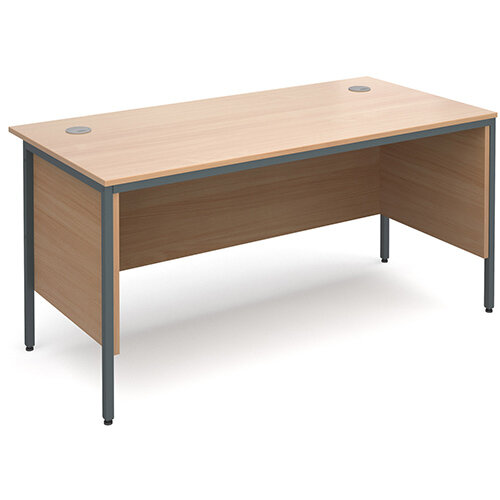 Maestro H-Frame straight desk with side panels 1532mm - beech