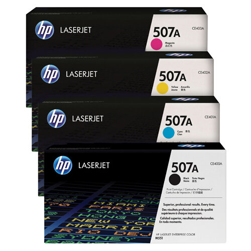 HP 507 Toner Cartridge Bundle Cyan/Magenta/Yellow/Black Pack of 4 HP815971