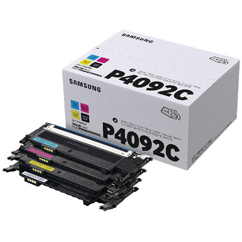 Samsung CLT-P4092C CYMK Standard Yield Toner Cartridges Pack of 4 SU392A Samsung CLT-P4092C CYMK Standard Yield Toner Cartridges Pack of 4 SU392A