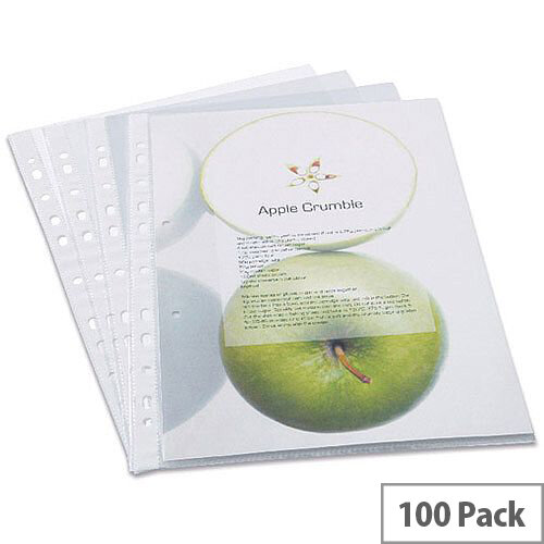 Rapesco Eco Punched Pockets A4 Clear 60 Micrones Pack of 100 Rapesco Eco Punched Pockets A4 Clear 60 Micrones Pack of 100