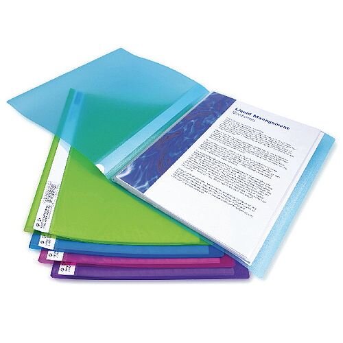 Rapesco A4 Flexi Display Book 20 Pocket Bright Assorted 10pk