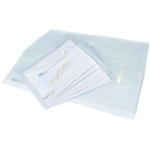 Rapesco Popper Wallet A5 Clear Pack of 25 1500