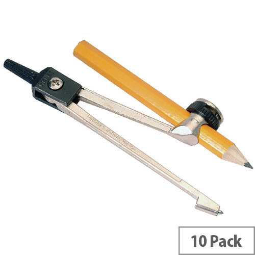 Helix Black/Silver Metal Compass And Pencil Pack of 10 G05070 Helix Black/Silver Metal Compass And Pencil Pack of 10 G05070