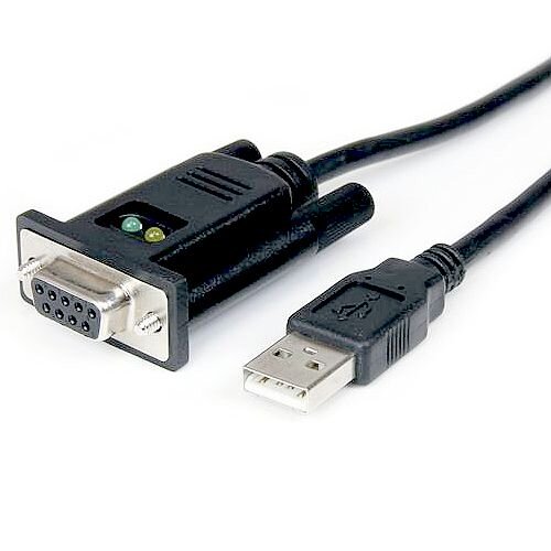 StarTech RS232 DB9 Serial DCE Adapter Cable to USB-A Cable Female-Male 1 metre Black