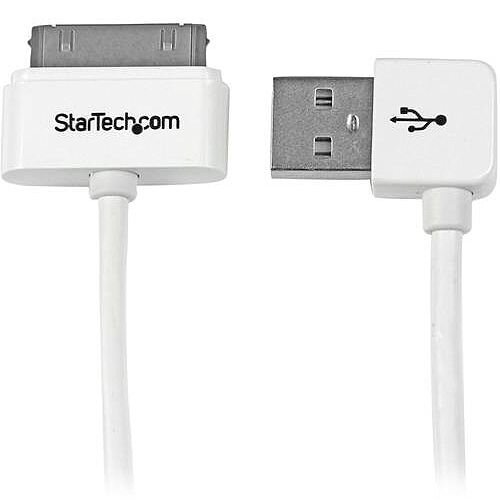 StarTech Apple 30-pin Dock Connector to Right Angle USB Cable for iPhone / iPod / iPad 1m (3 ft.)