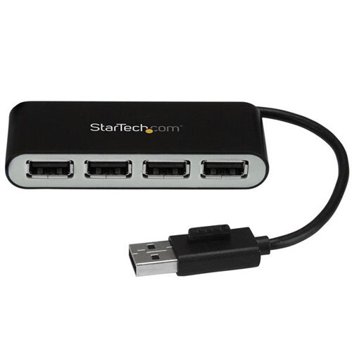 StarTech USB 2.0 Hub, 4-Port, PC Powered Splitter - Compatible with Windows, Mac, Linux & Chrome OS