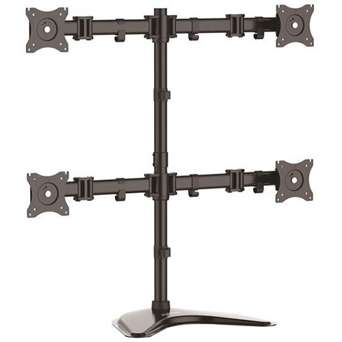 StarTech.com Quad-Monitor Desktop Stand - Articulating, Freestanding, 8 kg, 33 cm (13 Inches), 68.6 cm (27 Inches), 100 x 100 mm, Black