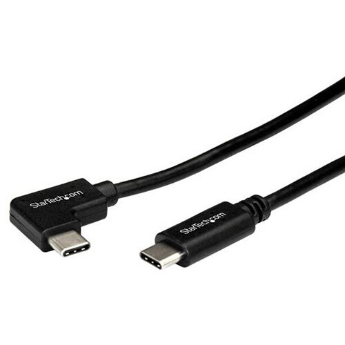 StarTech.com Right-Angle USB-C Cable - M/M - 1 m (3 ft.) - USB 2.0, 1 m, USB C, USB C, USB 2.0, 480 Mbit/s, Black
