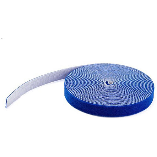 StarTech.com 50ft Hook and Loop Roll - Cut-to-Size Reusable Cable Ties - Bulk Industrial Wire Fastener Tape /Adjustable Fabric Wraps Blue / Resuable Self Gripping Cable Management Straps (HKLP50BL), Velcro strap cable tie, Fabric, Blue, REACH, 15.2 m, 19