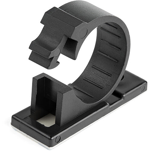 StarTech.com 100 Adhesive Cable Management Clips Black - Network/Ethernet/Office Desk/Computer Cord Organizer - Sticky Cable/Wire Holders - Nylon Self Adhesive Clamp UL/94V-2 Fire Rated, Cable clip, Nylon, Black