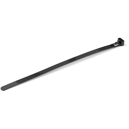 StarTech.com 100 Pack 8 Inches Reusable Cable Ties - Black Large Releasable Nylon/Plastic Zip Tie - Resealable Adjustable Electrical/Network Cable Wraps/-40 to +85C Temp/94V-2 Fire & UL Rated TAA, Releasable cable tie, Nylon, Plastic, Black, 5 cm, V2, -40