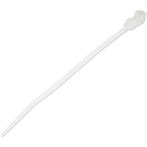 StarTech.com 4 Inches(10cm) Cable Ties with Mounting Hole - 1/16 Inches(2mm) wide, 7/8 Inches(24mm) Bundle Dia. 18lb(8kg) Tensile Strength, Nylon 66 Self Locking Ties w/Screw Hole, UL Listed, 100 Pack, Releasable cable tie, Nylon, Plastic, White, 2.5 cm, 
