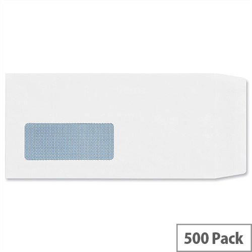 Plus Fabric White DL Window Envelopes Self Seal Pocket 110gsm Pack of 500 