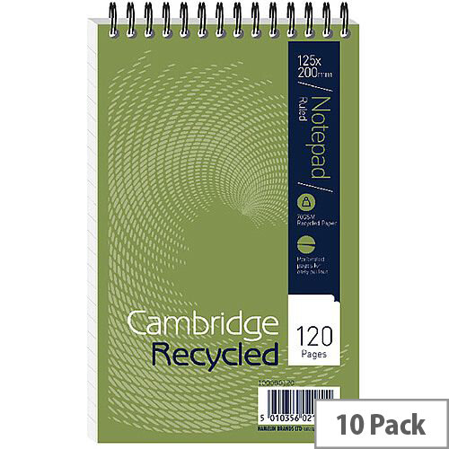 Cambridge Recycled Reporters Notebook Ruled with Margin 120 Pages 100080120 Cambridge Recycled Reporters Notebook Ruled with Margin 120 Pages 100080120