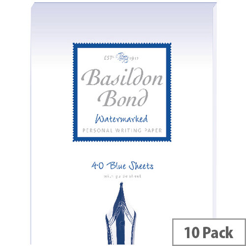 Basildon Bond Blue Writing Pad 137 X 178mm Pack of 10 100100123 Basildon Bond Blue Writing Pad 137 X 178mm Pack of 10 100100123