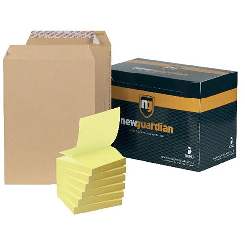 New Guardian C4 Envelope Peel and Seal Manilla (Pack of 250) FOC Post-it Notes Yellow Pk6 JDJ814007