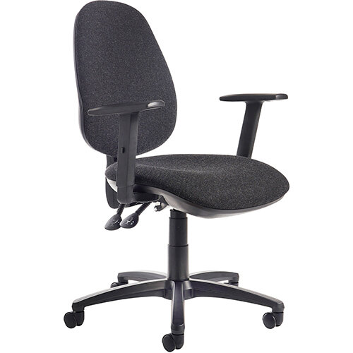 Jota high back operator chair with adjustable arms - charcoal Jota high back operator chair with adjustable arms - charcoal