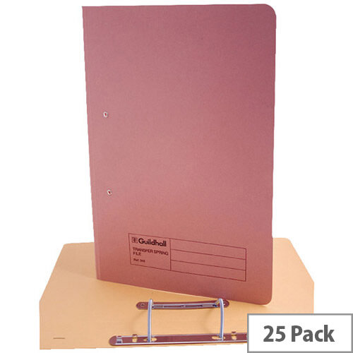Guildhall Pink Transfer File Foolscap Pack of 25