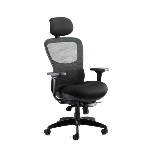 Stealth Shadow 24 Hour Posture Office Chair - Mesh Back - Airmesh Seat - Adjustable Lumbar Support - Seat Slide - Adjustable Arms - Headrest -  Weight Tolerance 170kg - Black