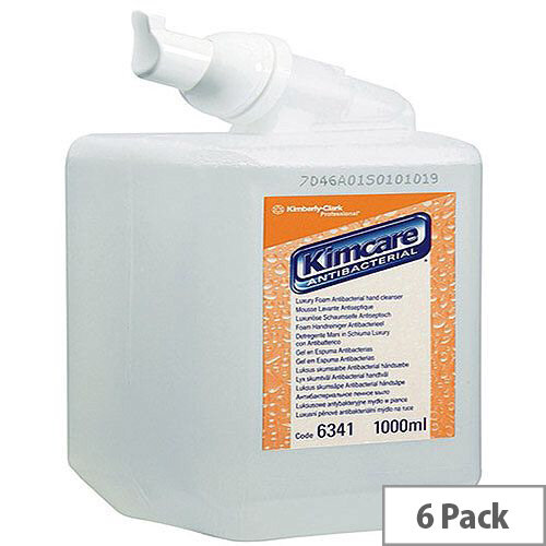 Kleenex Anti-Bacterial Foam Soap White Dispenser Cartridge Refills 1L (Pack of 6) 6341 Kleenex Anti-Bacterial Foam Soap White Dispenser Cartridge Refills 1L (Pack of 6) 6341