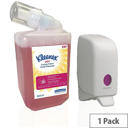 Kleenex Joy Luxury Foam Hand Cleanser 1 Litre Sanitiser Dispensers Refill Cartridges + FOC Aquarius Dispenser KC832088