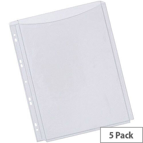 Q-Connect Full Cover Expanding Punched Pocket A4 180 Micron Pack of 5 KF00138