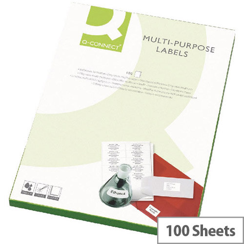 Q-Connect Copier Labels 105x42mm 14 per A4 Sheet Butt Cut Pack of 100 White Q-Connect Copier Labels 105x42mm 14 per A4 Sheet Butt Cut Pack of 100 White