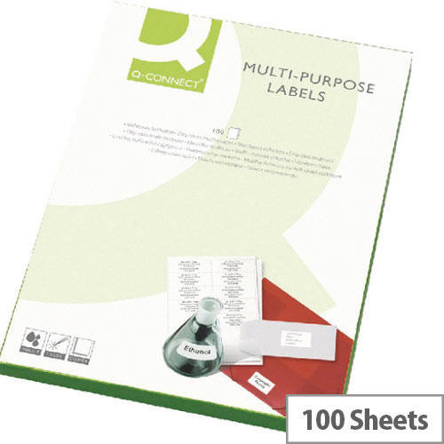 Q-Connect 14 Per Sheet Multi-Purpose White Labels 99.1x38.1mm (1400 Labels)