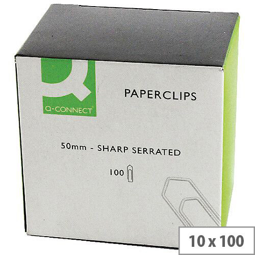 Q-Connect Paperclip 50mm Giant No Tear Pack of 1000 KF01318Q