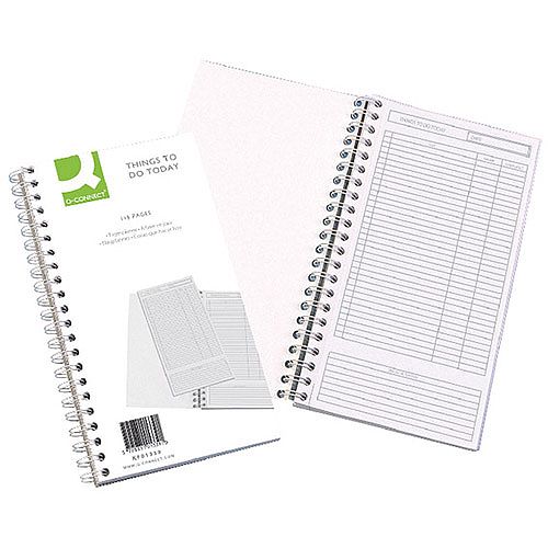 Q-Connect Things To Do Today Book Wirebound - List up to 20 tasks and tick when completed - this book is ideal for use in the office or the workplace Q-Connect Things To Do Today Book Wirebound - List up to 20 tasks and tick when completed - this book is ideal for use in the office or the workplace