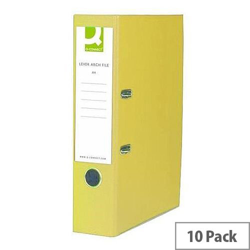 Q-Connect Lever Arch File Foolscap Polypropylene Yellow 10 Pack Q-Connect Lever Arch File Foolscap Polypropylene Yellow 10 Pack