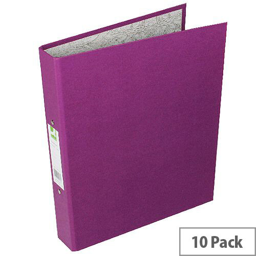 Q-Connect 2-Ring Binder A4 25mm Paper-Backed Purple Pack of 10 Q-Connect 2-Ring Binder A4 25mm Paper-Backed Purple Pack of 10