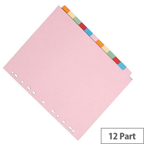 12-Part Subject Divider A4 Multipunched Assorted Colour Q-Connect KF01515 12-Part Subject Divider A4 Multipunched Assorted Colour Q-Connect KF01515