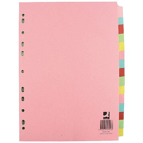Q-Connect A4 Subject Divider Multi-Punched 15 Part Pack of 10 KF01516Q Q-Connect A4 Subject Divider Multi-Punched 15 Part Pack of 10 KF01516Q