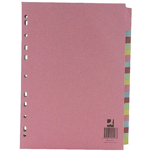 Q-Connect A4 Subject Divider Multi-Punched 20 Part Pack of 20 KF01517Q Q-Connect A4 Subject Divider Multi-Punched 20 Part Pack of 20 KF01517Q