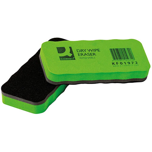 QConnect Drywipe Whiteboard Eraser Washable Single Pack KF01972