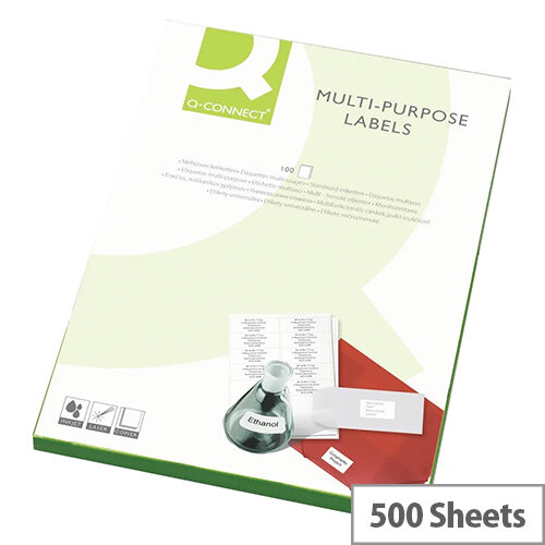 Q-Connect 16 Per Sheet Multi-Purpose Labels 99.1x34mm (8000 Labels)