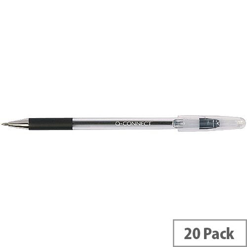 Q-Connect Stick Ballpoint Pen Medium Nib Black KF02457 Pack 20 Q-Connect Stick Ballpoint Pen Medium Nib Black KF02457 Pack 20